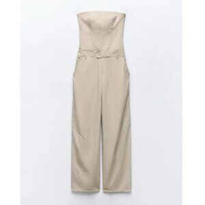 ZARA STRAPLESS NYLON JUMPSUIT